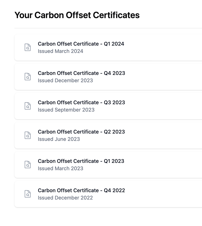High quality vetted carbon credits certificates for freight forwarders