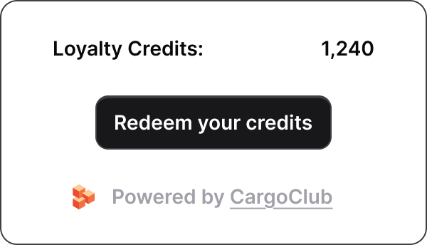 Widget integration and API integration for loyalty logistics